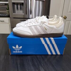 Adidas Samba Originals OG Men's White Grey Cream Gum Sole Sneakers IH4880